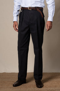 Dark Navy Plain Cotton Chinos — sastreria a medida BUND, lookbook Costa Vice Spring Summer 26