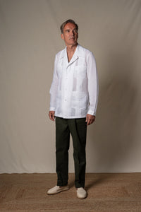 White Plain Linen Guayabera Shirt — look completo BUND, Costa Vice Spring Summer 26