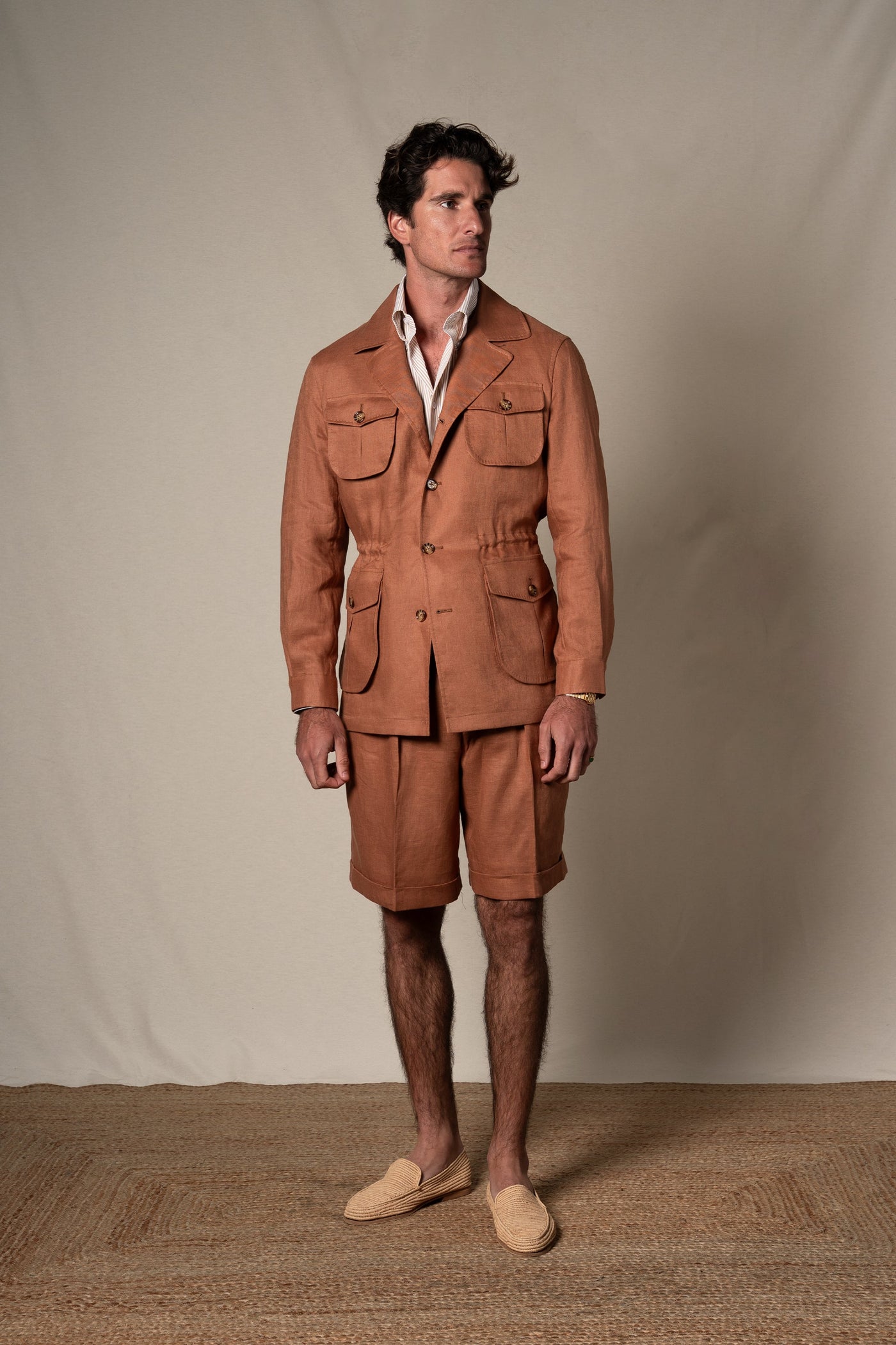 Orange Plain Linen Sahariana — look completo BUND, Costa Vice Spring Summer 26