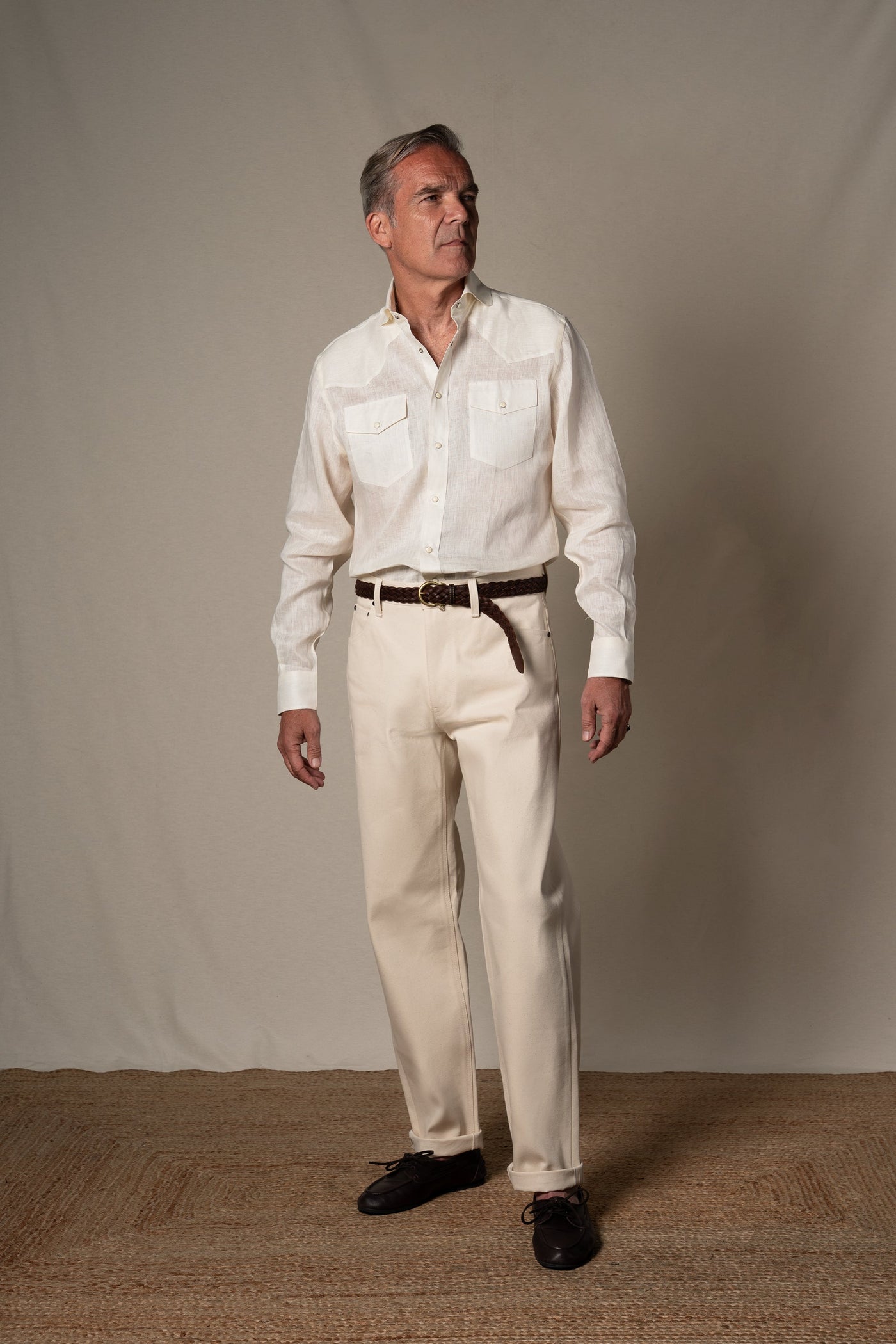 Off White Western Linen Casual Shirt — look completo BUND, Costa Vice Spring Summer 26