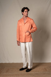 Orange Plain Linen Guayabera Shirt — look completo BUND, Costa Vice Spring Summer 26