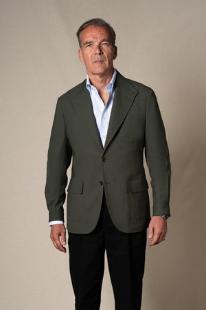 Light Green Wool Teba — sastreria a medida BUND, lookbook Costa Vice Spring Summer 26