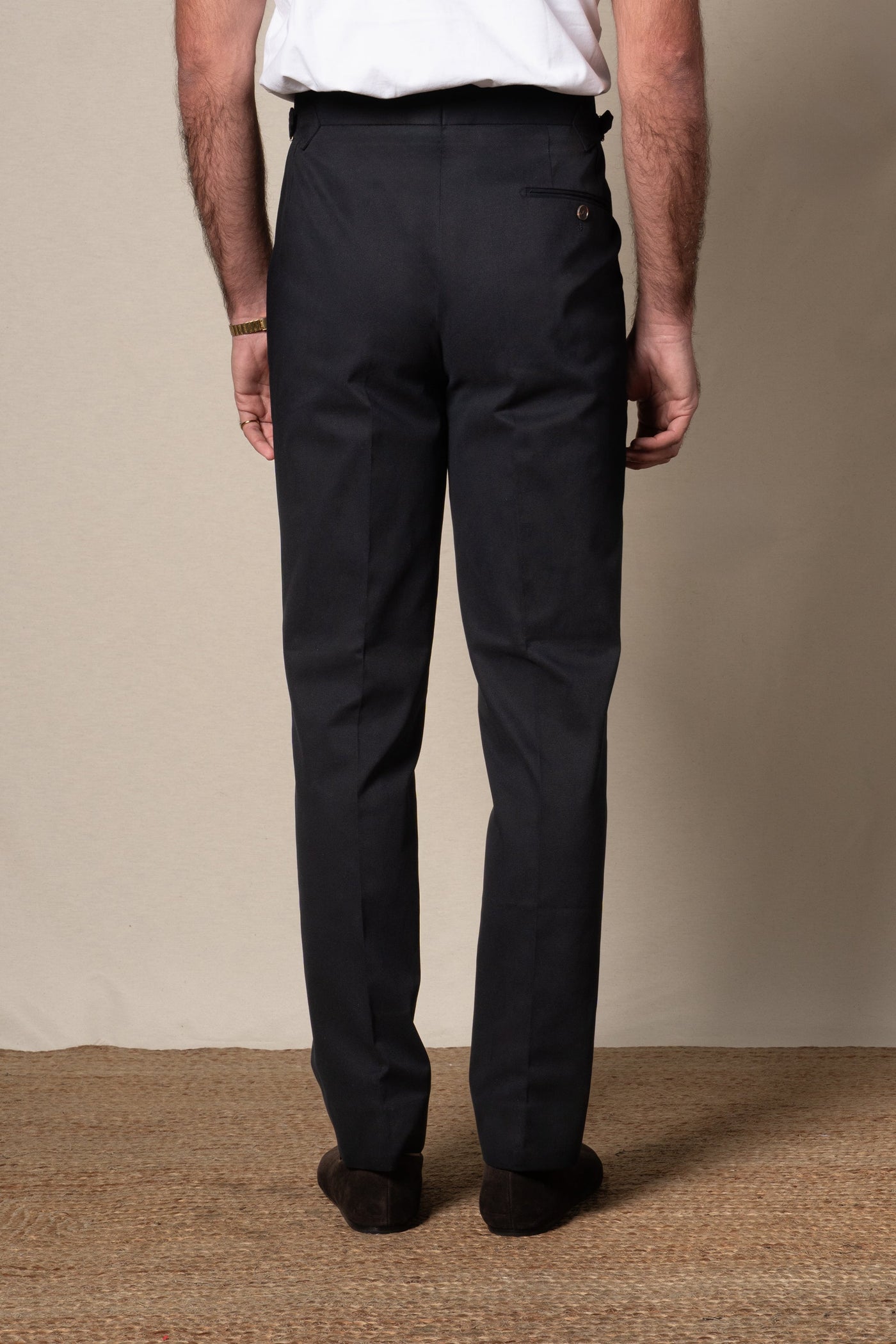 Dark Navy Plain Cotton Tailoring Pants