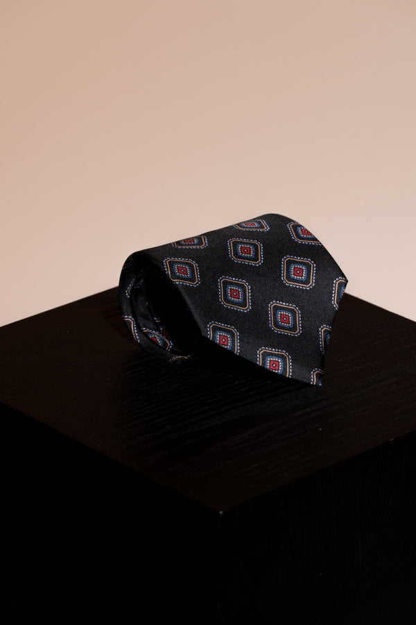 Corbata Cuadros Vintage Navy