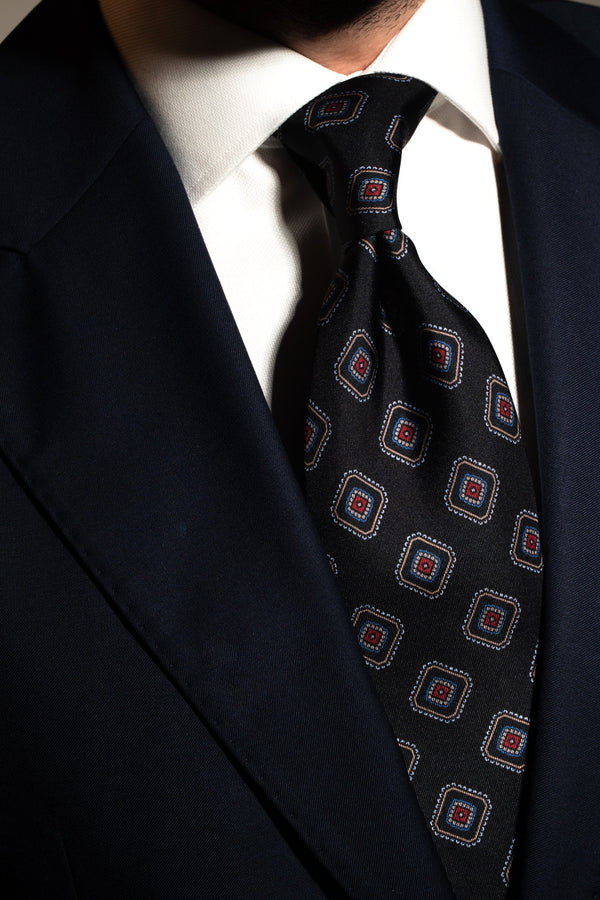 Corbata Cuadros Vintage Navy