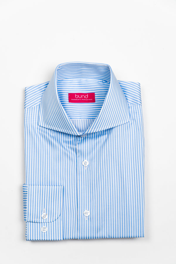 Camisa Twill Rayas Celeste