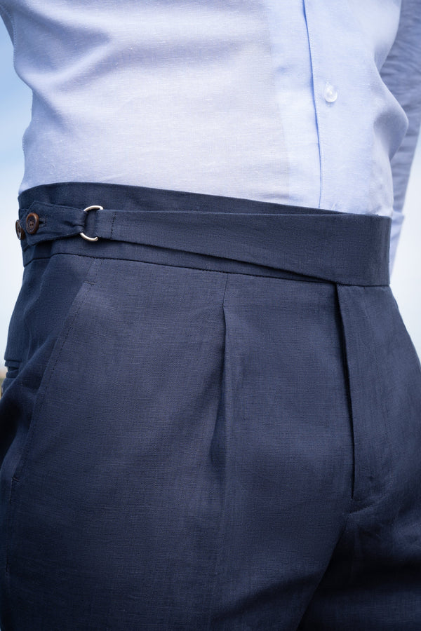 Pantalón Lino Soft Ghurka Navy