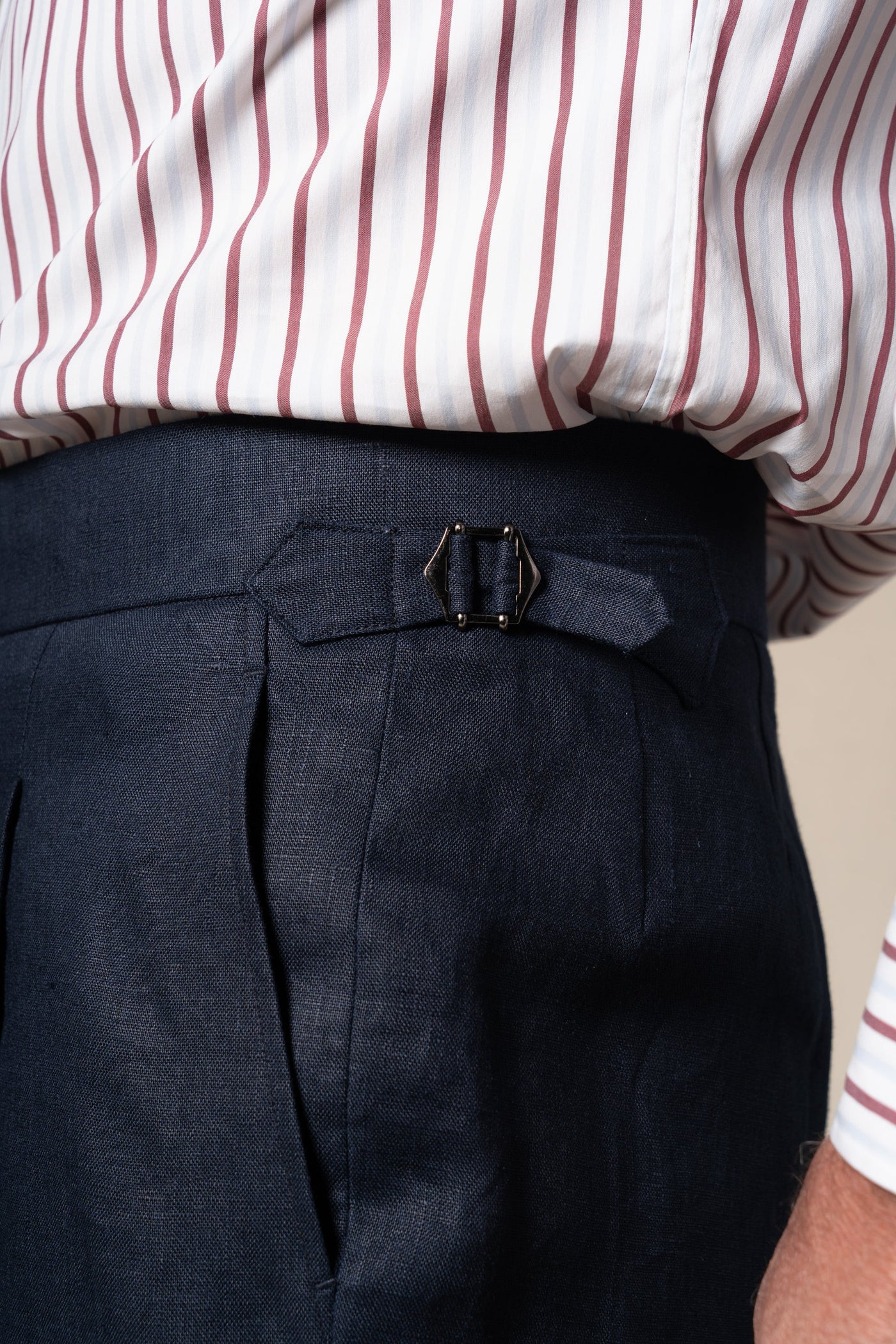 Dark Navy Plain Linen Tailoring Pants — vista alternativa 2, BUND Costa Vice Spring Summer 26