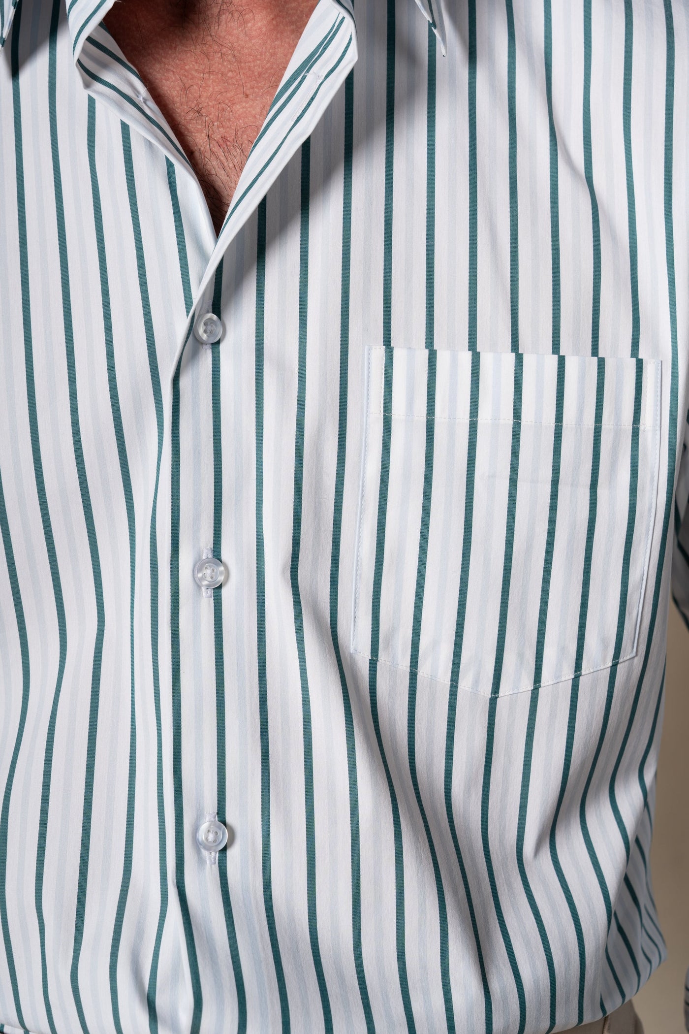 Olive Green Stripes Pocket Casual Shirt — vista alternativa 3, BUND Costa Vice Spring Summer 26