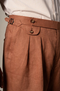 Orange Plain Linen Shorts — vista alternativa 3, BUND Costa Vice Spring Summer 26
