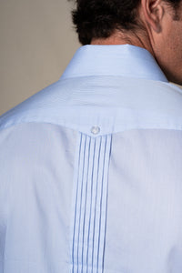 Light Blue Stripes Cotton Guayabera Shirt — vista alternativa 8, BUND Costa Vice Spring Summer 26