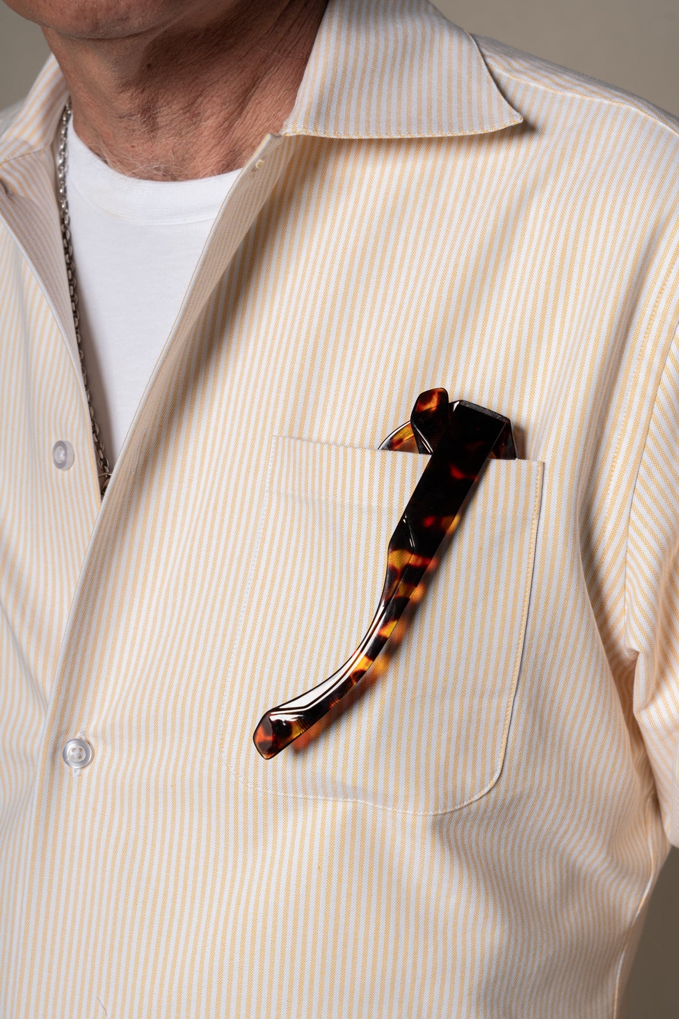 Yellow Oxford Stripes Overshirt — vista alternativa 3, BUND Costa Vice Spring Summer 26