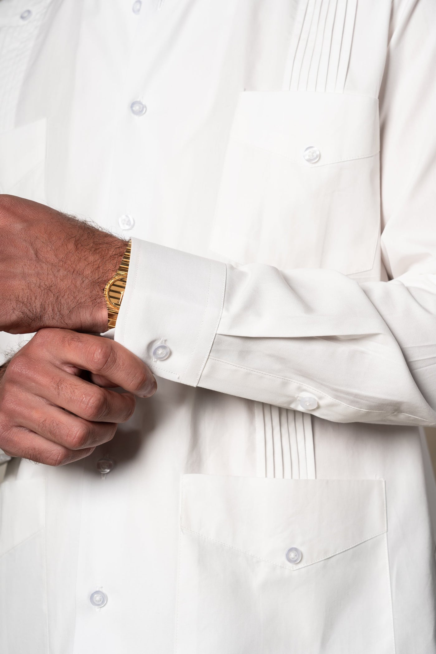 Off White Plain Cotton Guayabera Shirt — vista alternativa 2, BUND Costa Vice Spring Summer 26