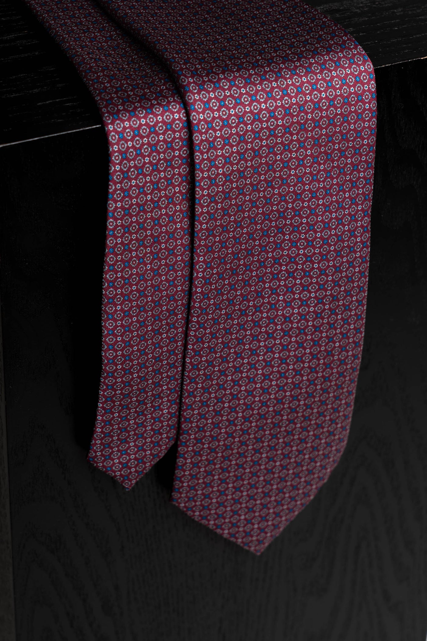 Corbata Microflowers Burgundy