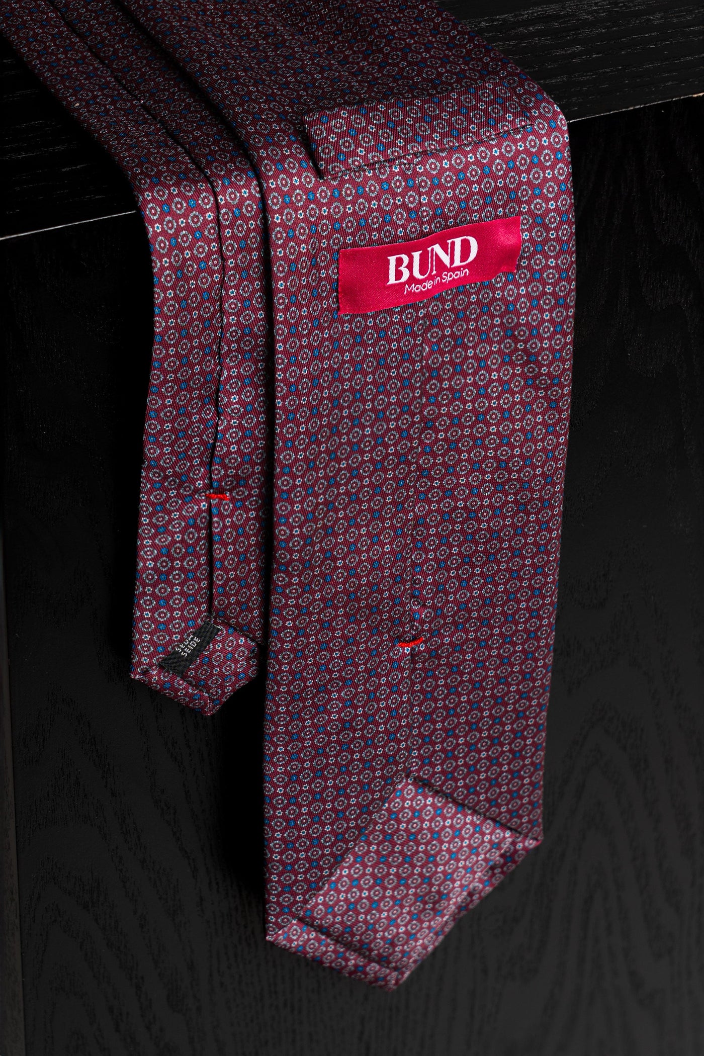 Corbata Microflowers Burgundy