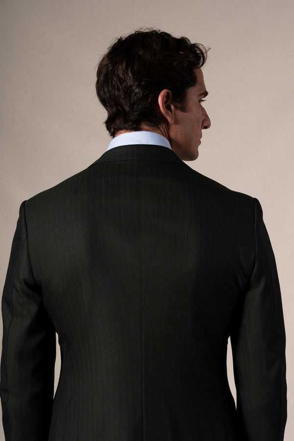 Dark Green Herringbone Suit - Traje a medida BUND