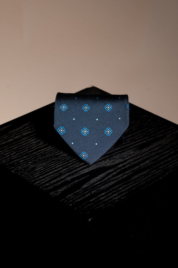 Corbata Geometric Pattern Navy