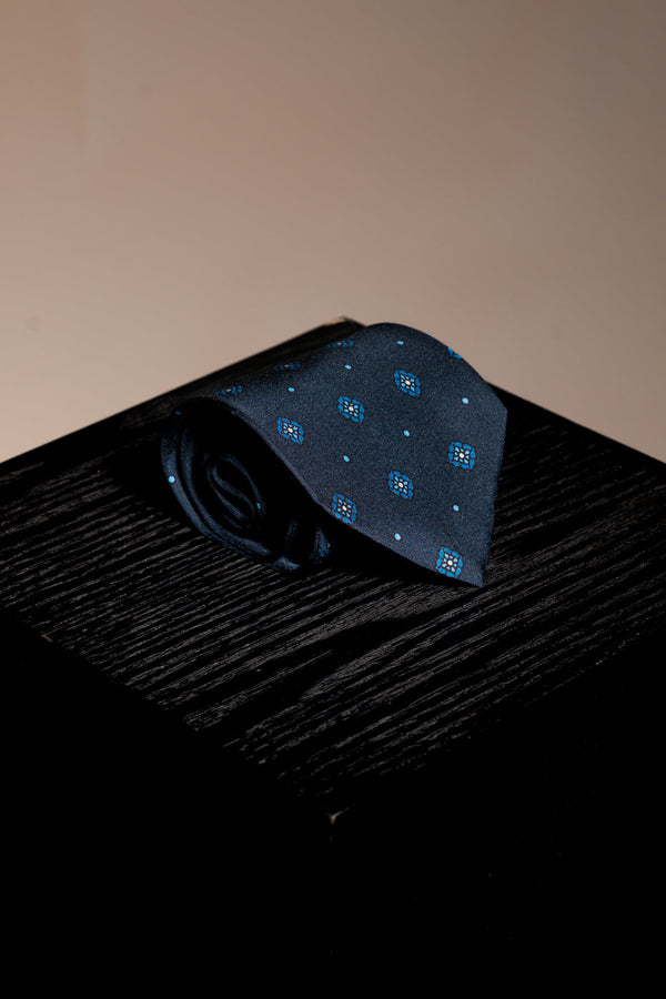 Corbata Geometric Pattern Navy