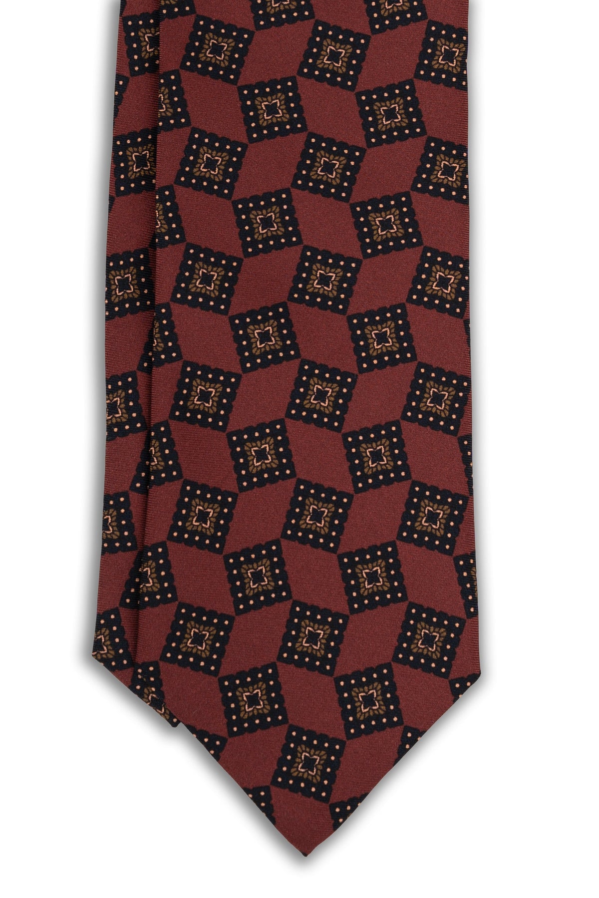Corbata Geométrica Burgundy