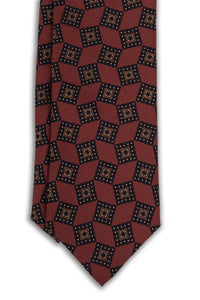 Corbata Geométrica Burgundy