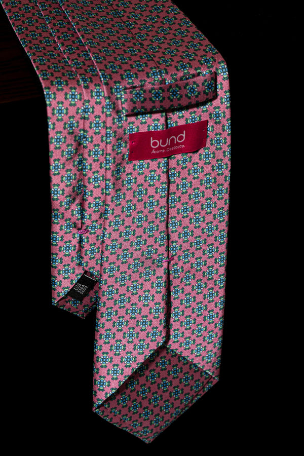 Corbata Flores Geométrico Rosa