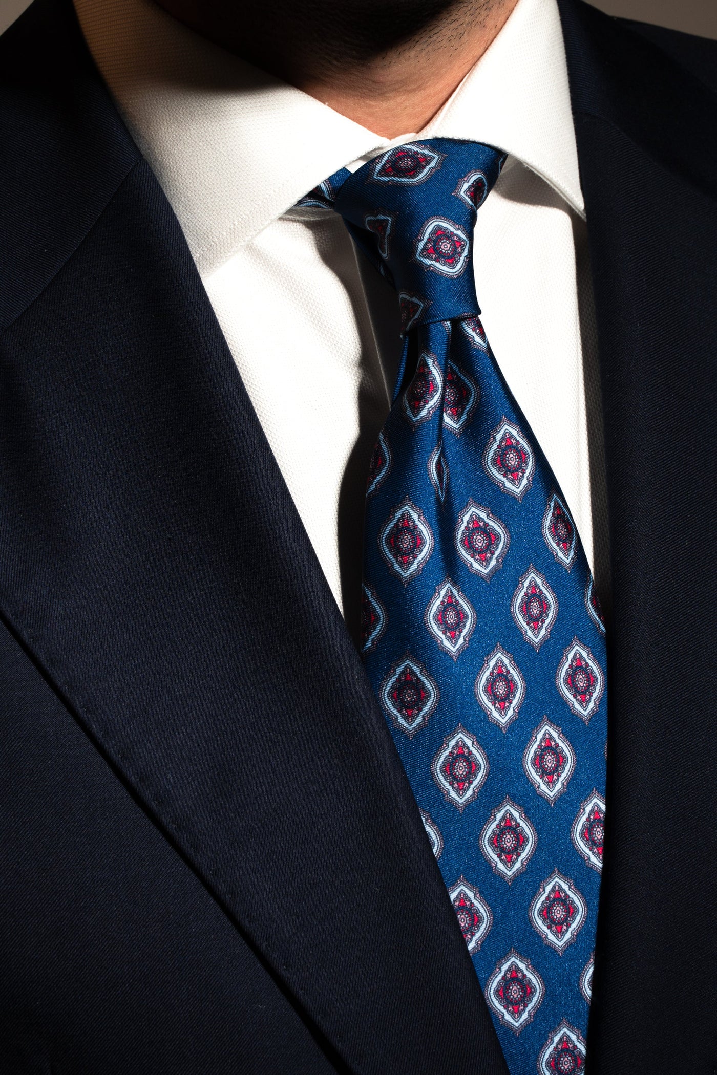 Corbata Geometrica Navy