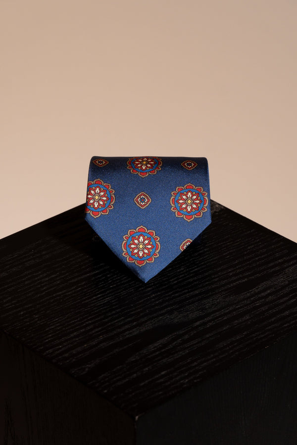 Corbata Maxiflores Azul