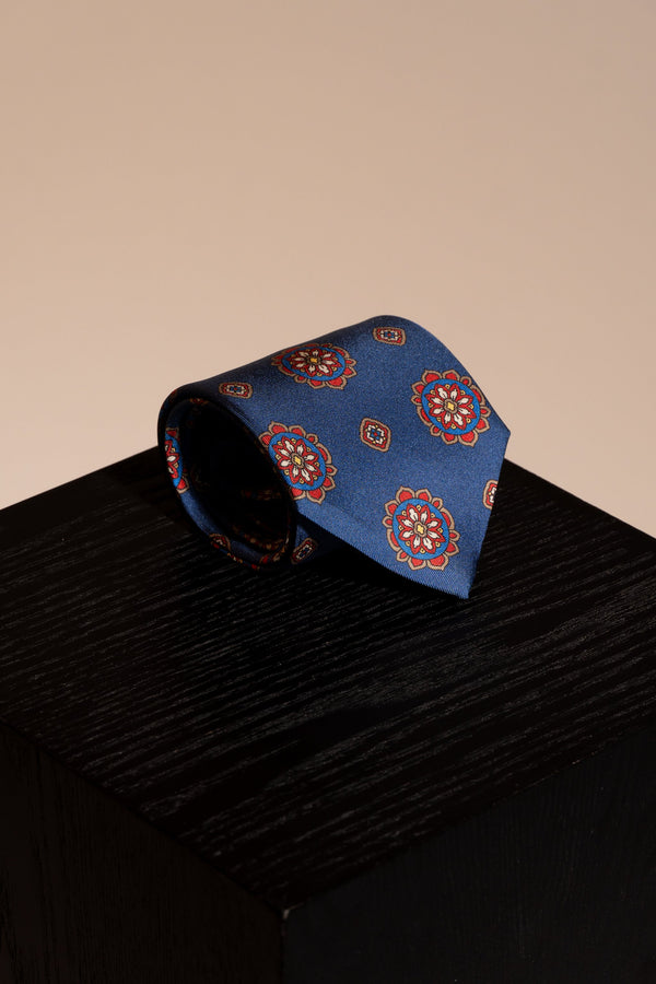 Corbata Maxiflores Azul