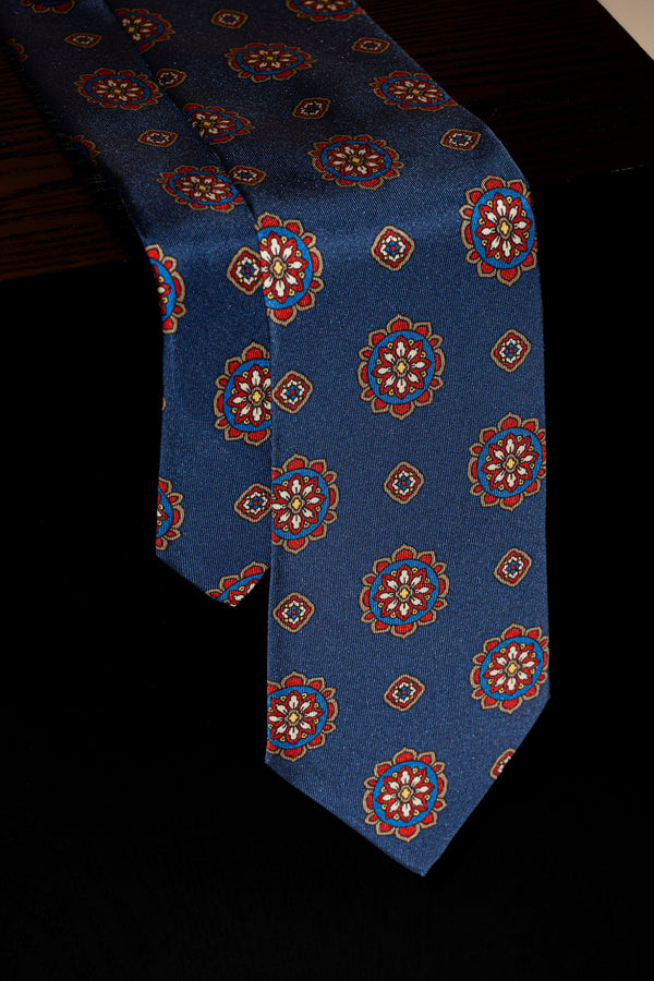 Corbata Maxiflores Azul