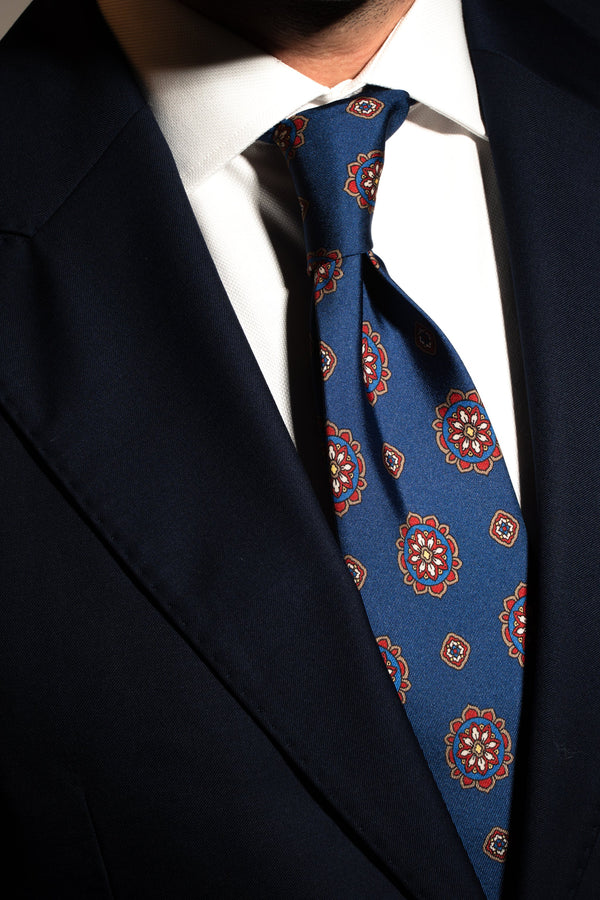 Corbata Maxiflores Azul