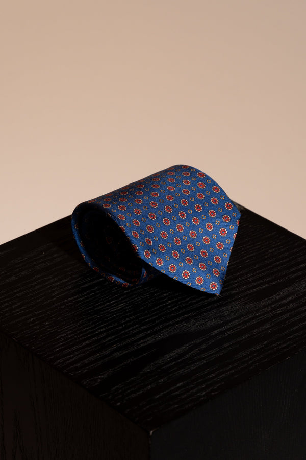 Corbata Microflores Navy