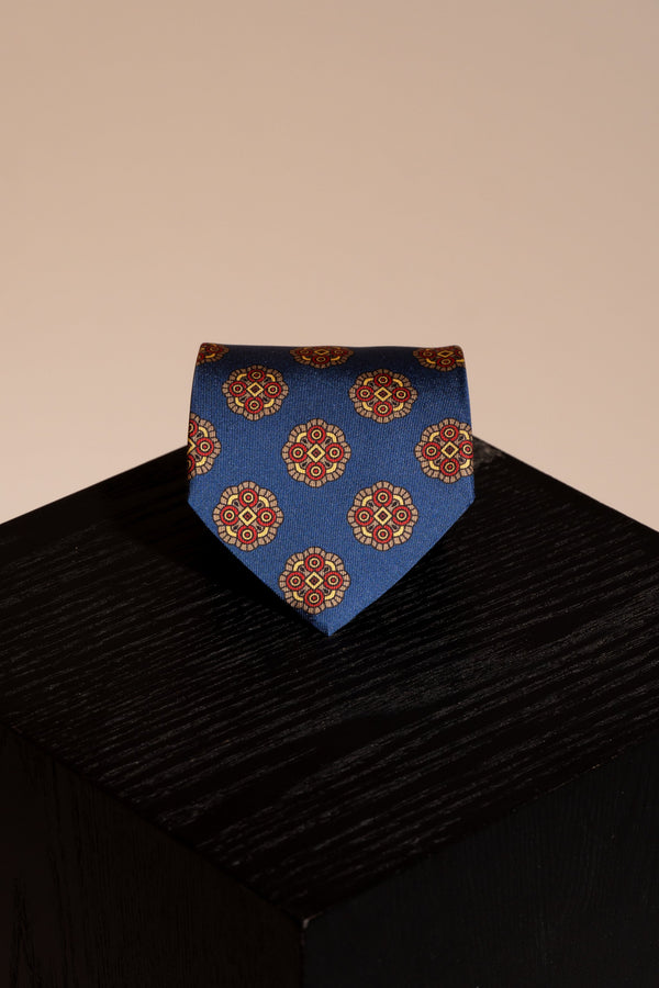 Corbata Azul Motivo Maya