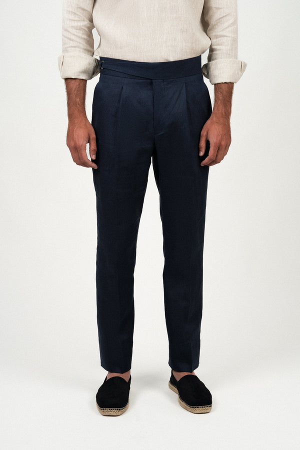 Pantalón Lino Soft Ghurka Navy