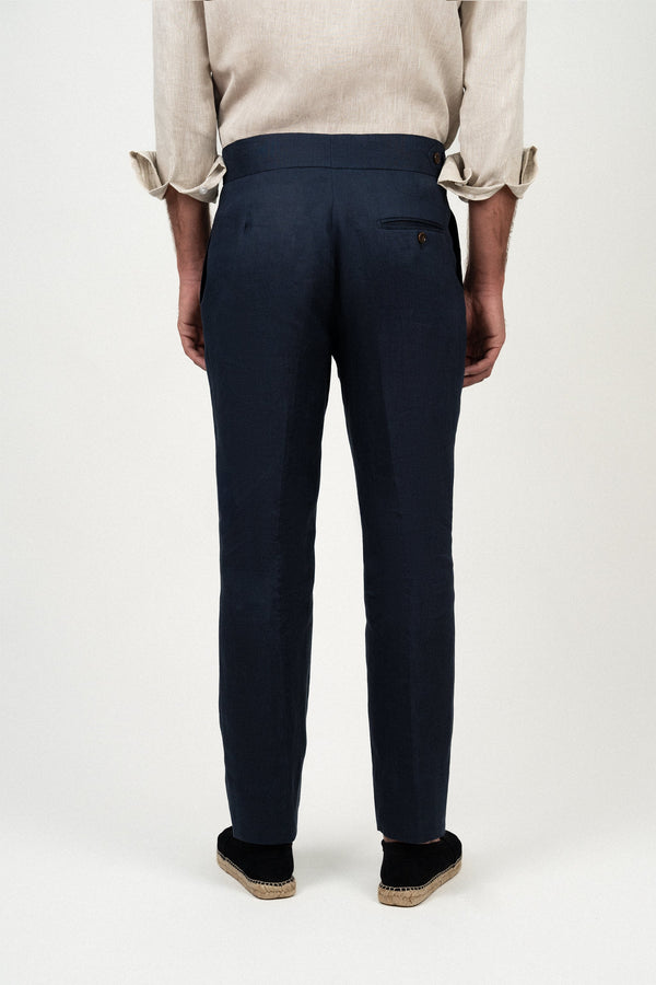 Pantalón Lino Soft Ghurka Navy