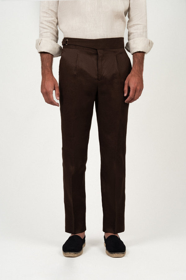 Pantalón Lino Soft Ghurka Brown