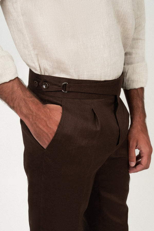 Pantalón Lino Soft Ghurka Brown