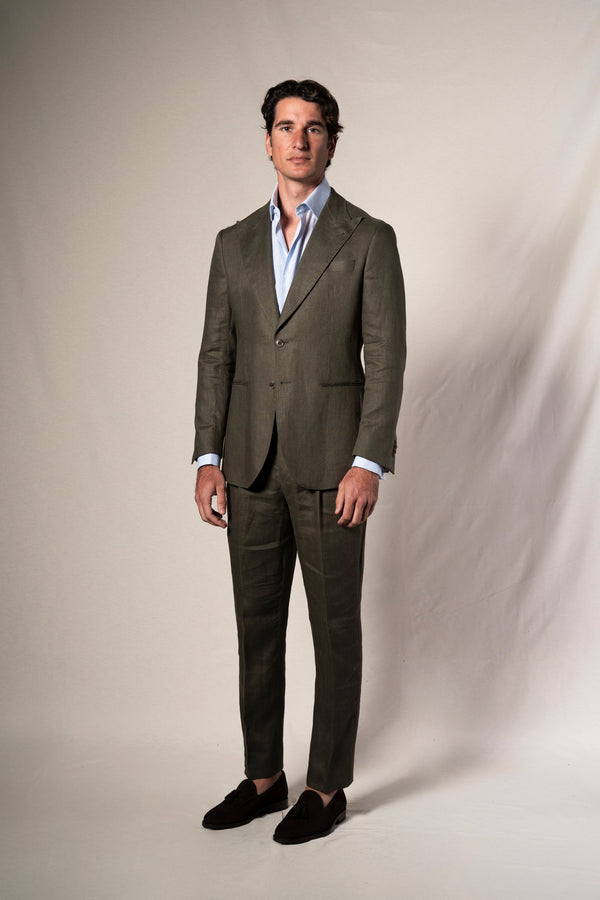 Dark Green Linen Suit - Traje a medida BUND