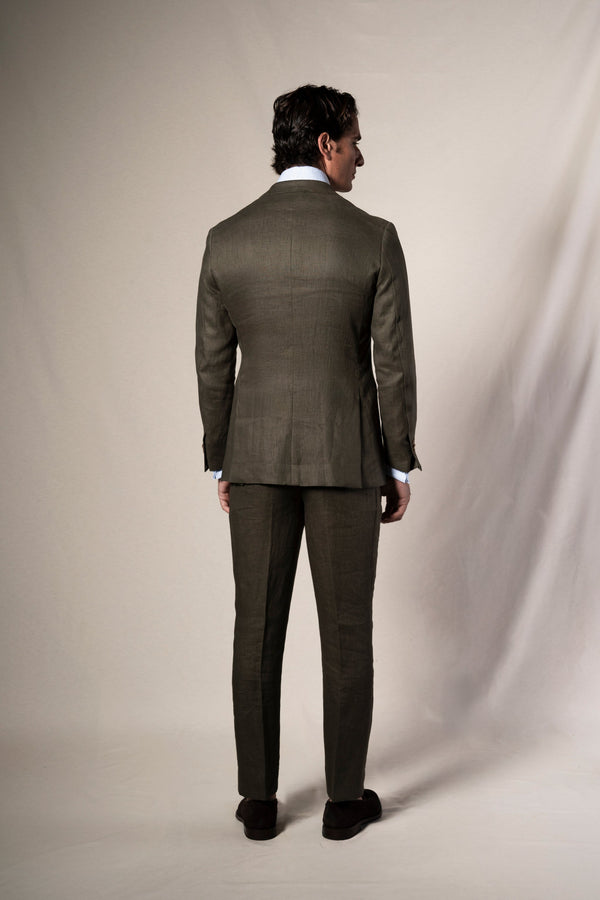 Dark Green Linen Suit - Traje a medida BUND