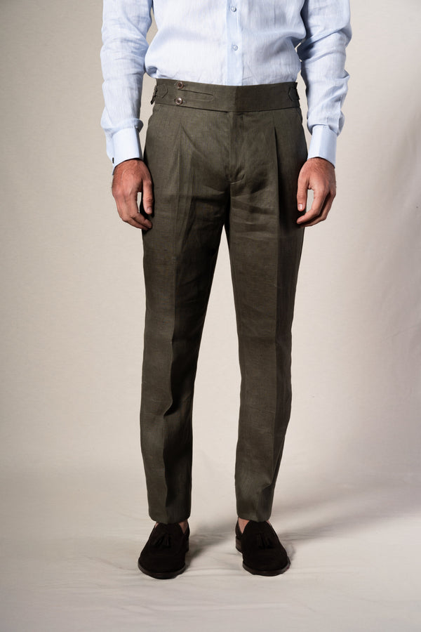 Dark Green Linen Suit - Traje a medida BUND