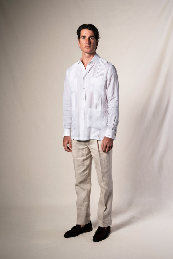 White Ceremony Guayabera Shirt - Camisa BUND