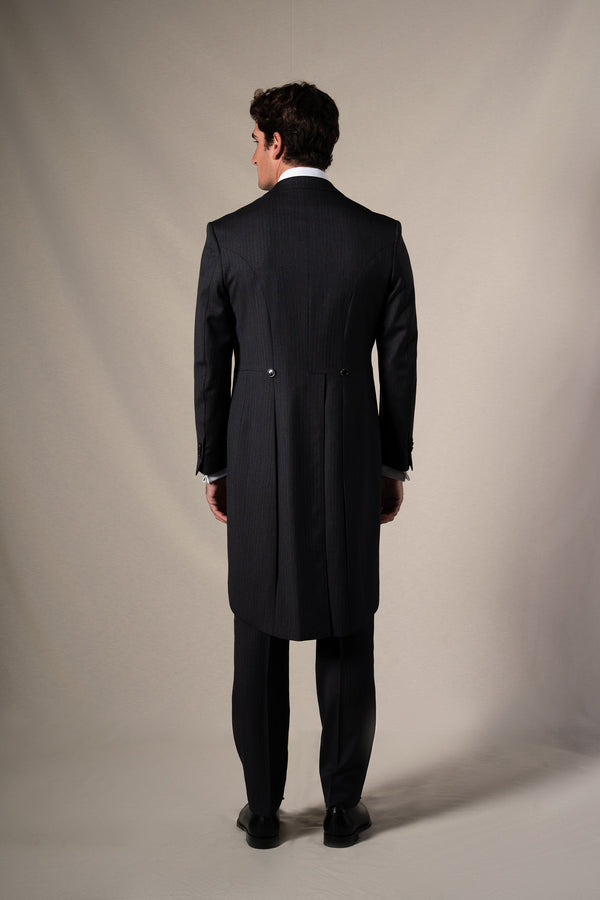 Herringbone Grey Morning Suit Beige Vest - Chaqué BUND