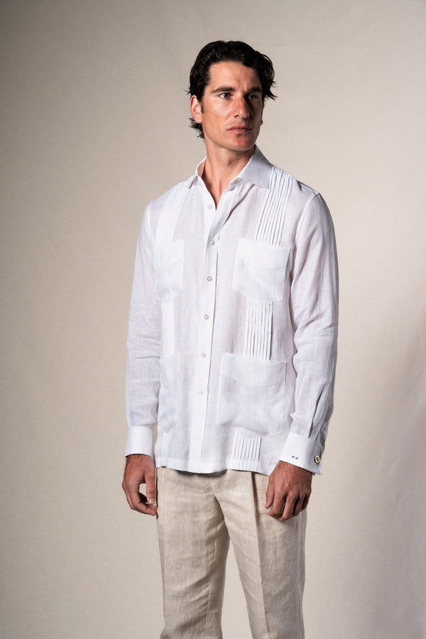 White Ceremony Guayabera Shirt - Camisa BUND